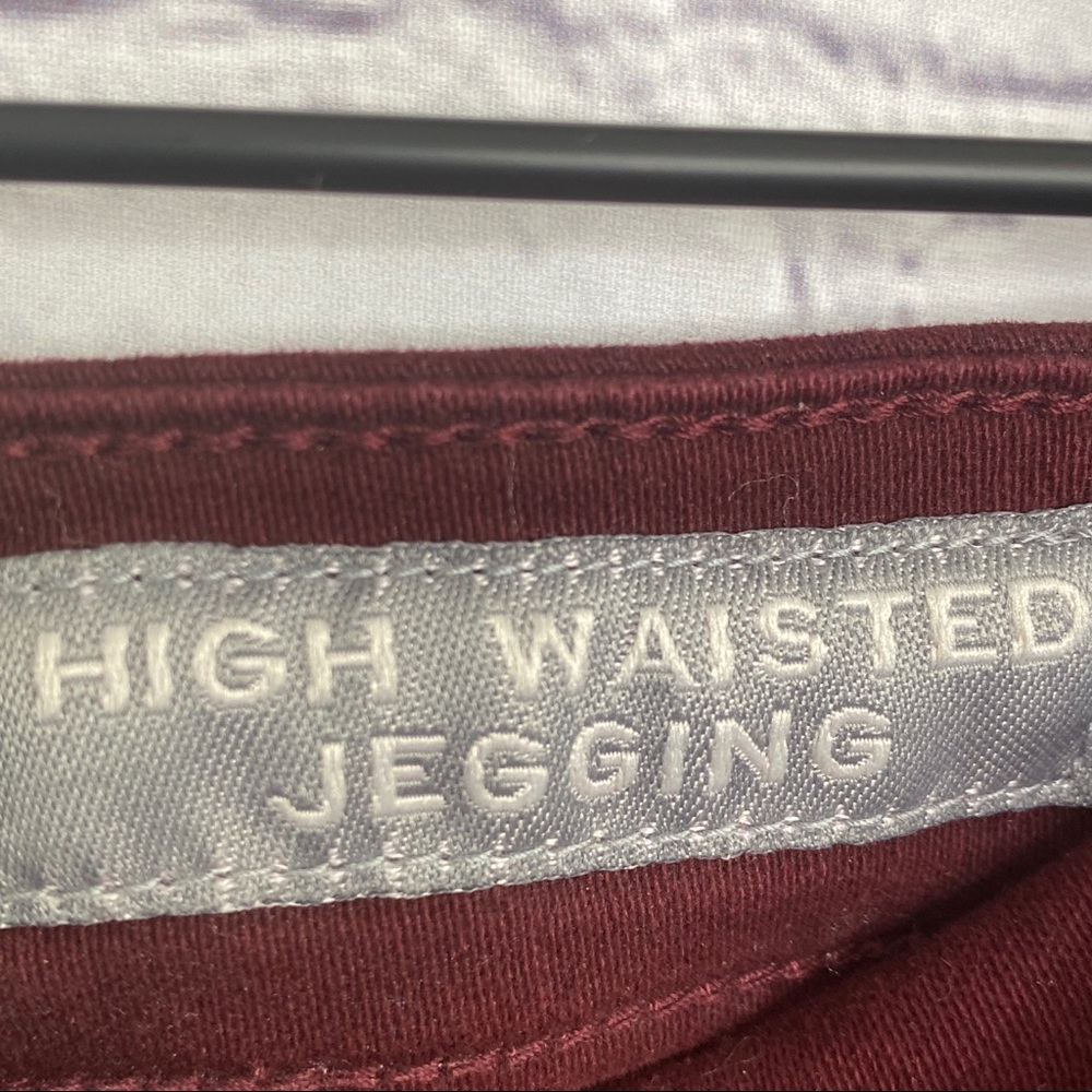 Aeropostale High Waisted Skinny Burgundy Jeggings - Picture 11 of 16